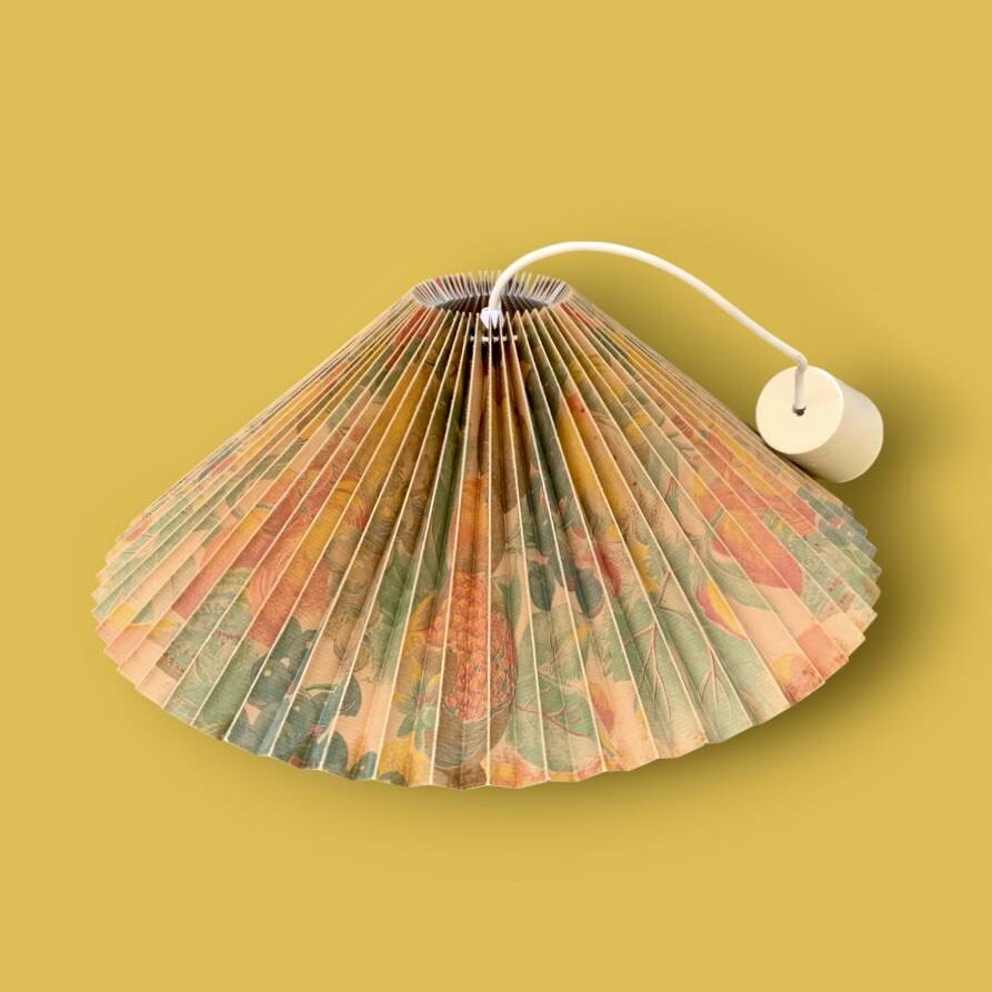 Vintage pleated floral pendant light – 70s