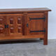 Brutalist solid oak sideboard with hand-forged iron hardware, Belgium, 1970s
