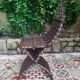Antique folding oriental chair with mother-of-pearl inlays
