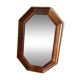 Miroir octogonal en bois foncé vintage