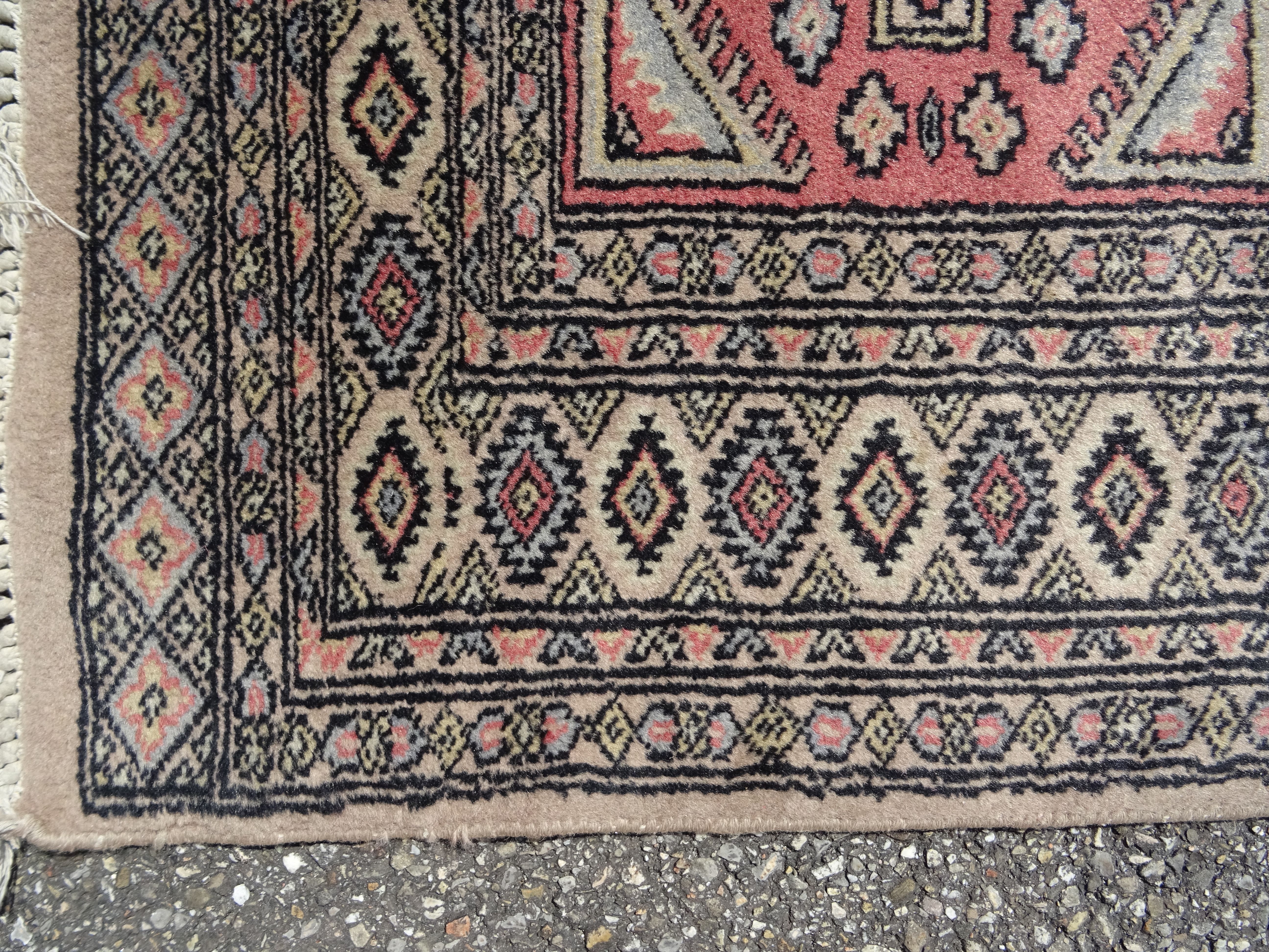 Pakistani carpet Bukhara handmade wool signed