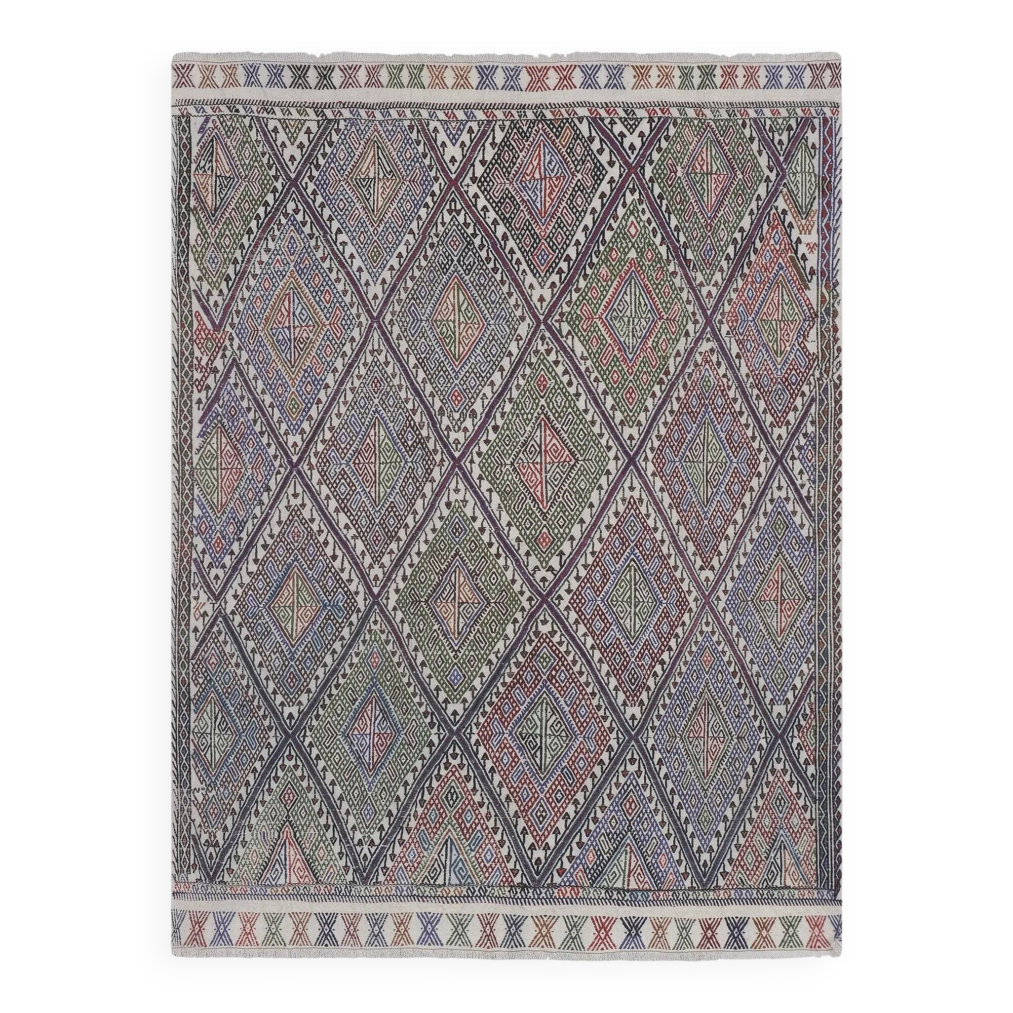 Vintage hand-embroidered textile 151x195 cm
