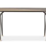 Rectangular console in steel and brass. Contemporary work.