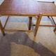 Vintage nesting coffee tables - wood and woven rattan - natural color - 60s