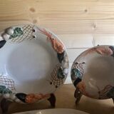 Lobster fish crustacean service in barbotine ceramic