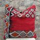 Vintage cushion cover in Berber kilim: Moroccan wool cushion.