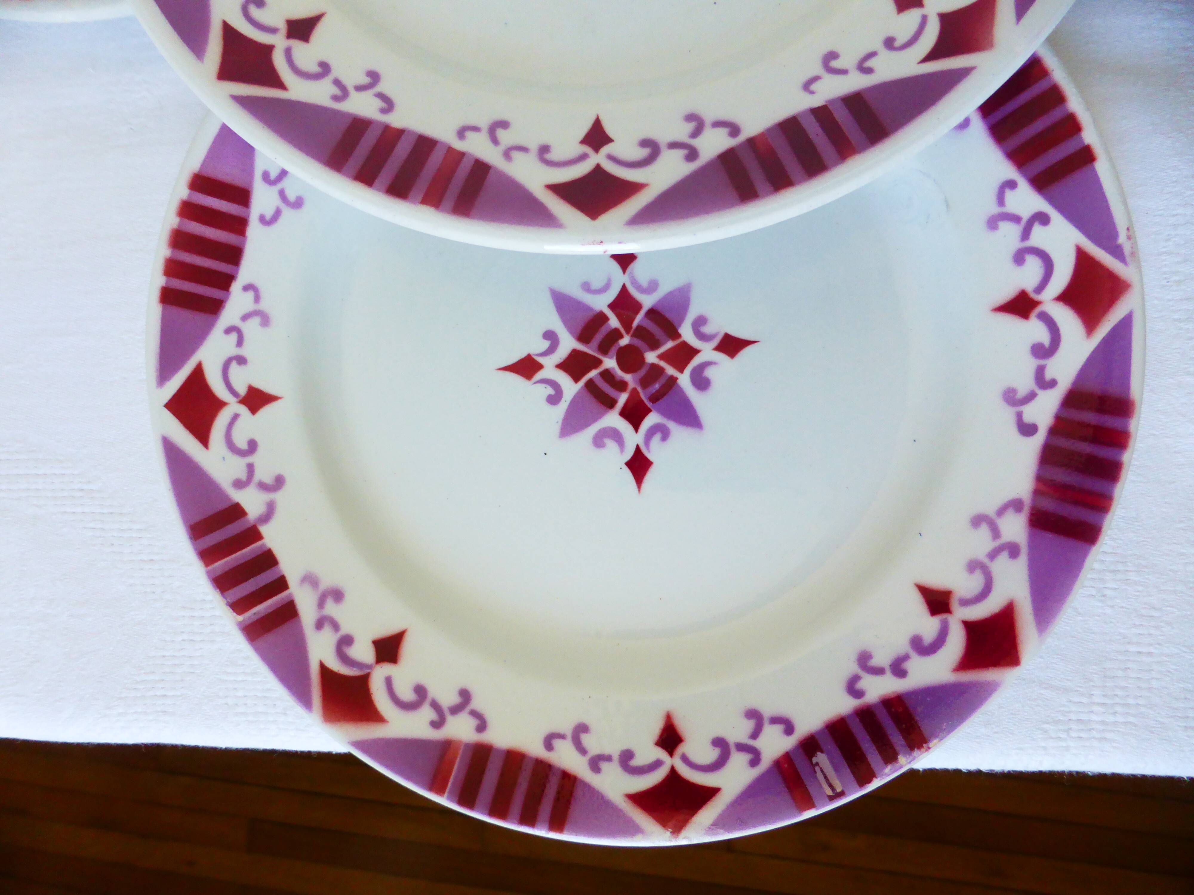 4 flat plates made of ironstone from Moulin des Loups and Hamage 2106193