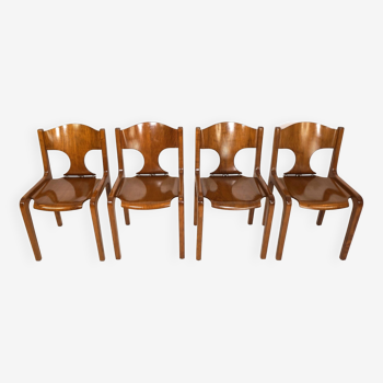 Chaises de salle à manger Pozzi lot de 4 par Augusto Savini