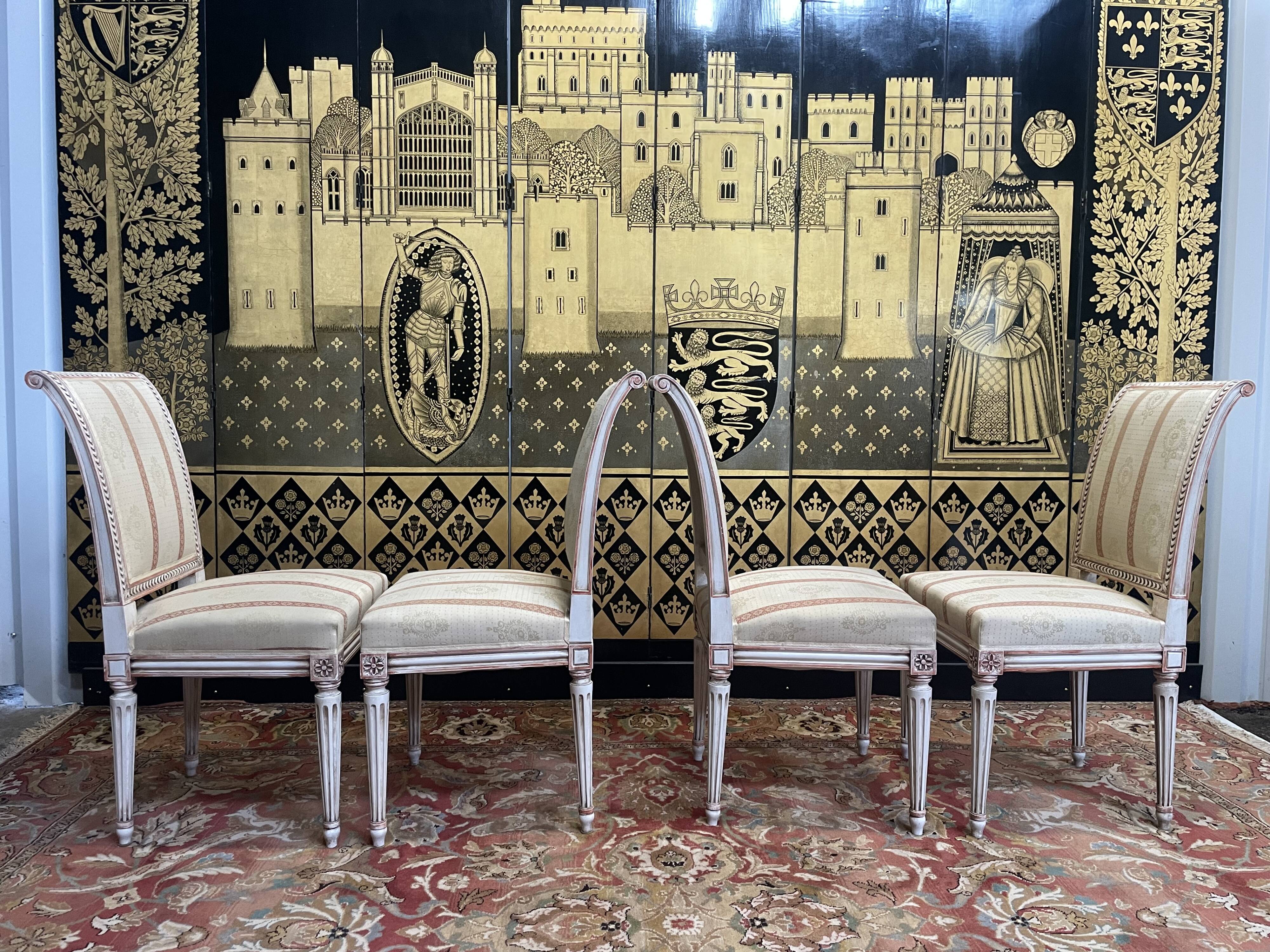 Suite of 4 Louis XVI style chairs