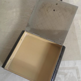 Vintage metal and leather cigarette box