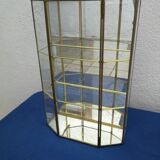 Vintage glass and brass showcase
