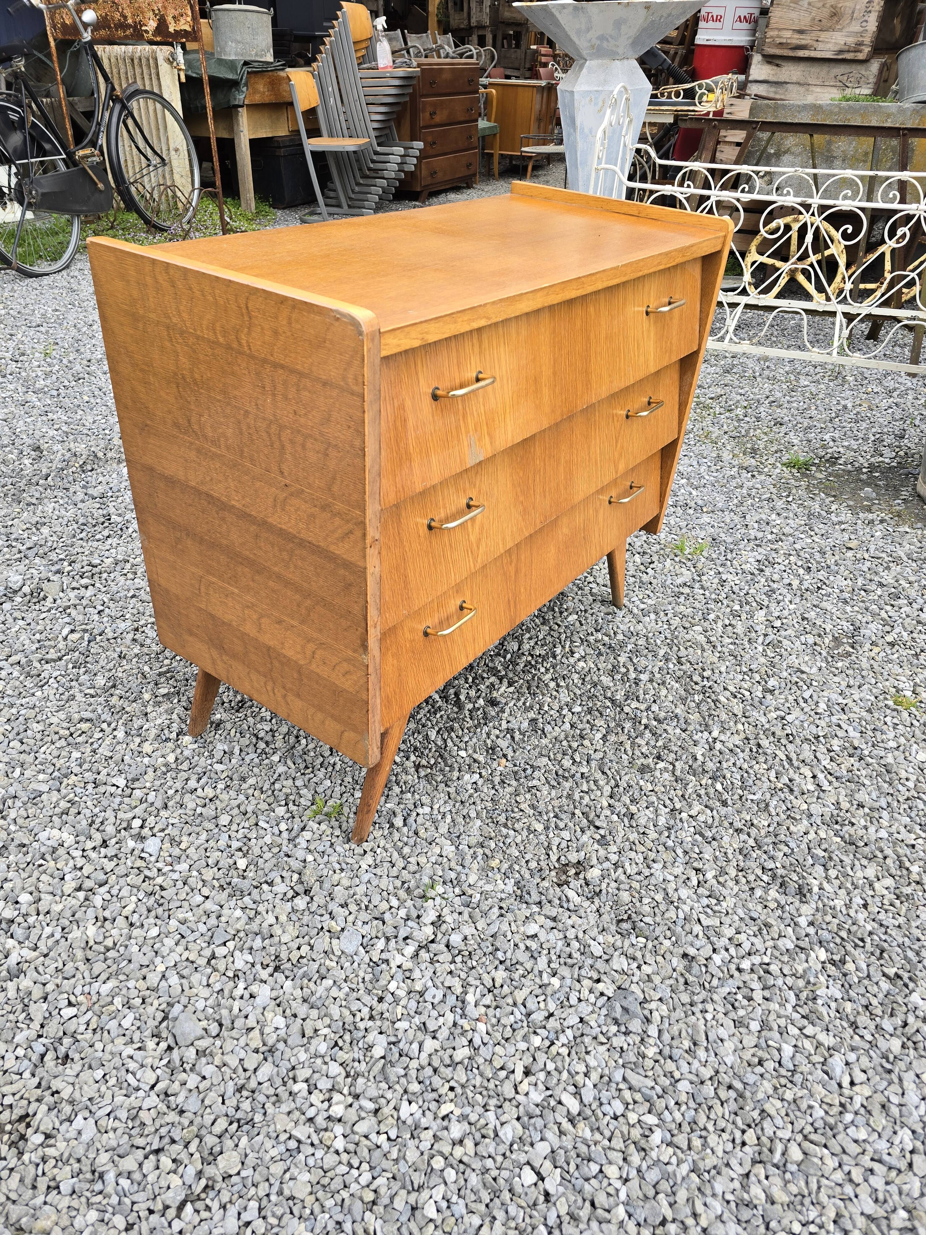 Vintage 60s oak chest of drawers