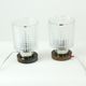 Set of 2 table lamps in glass and wood, Czechoslovakia 1960s