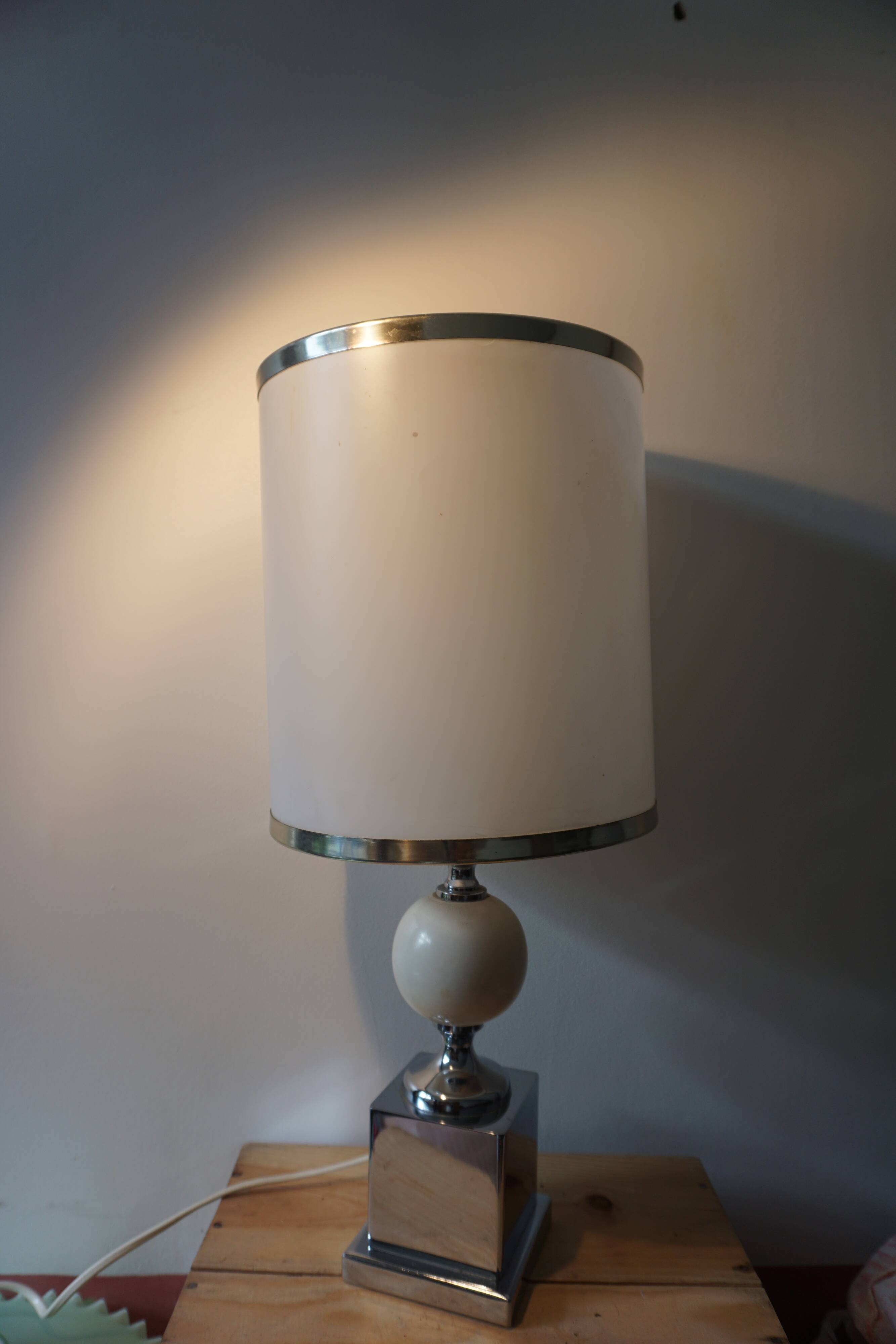 White lamp in the style of Philippe Barbier, 1970s