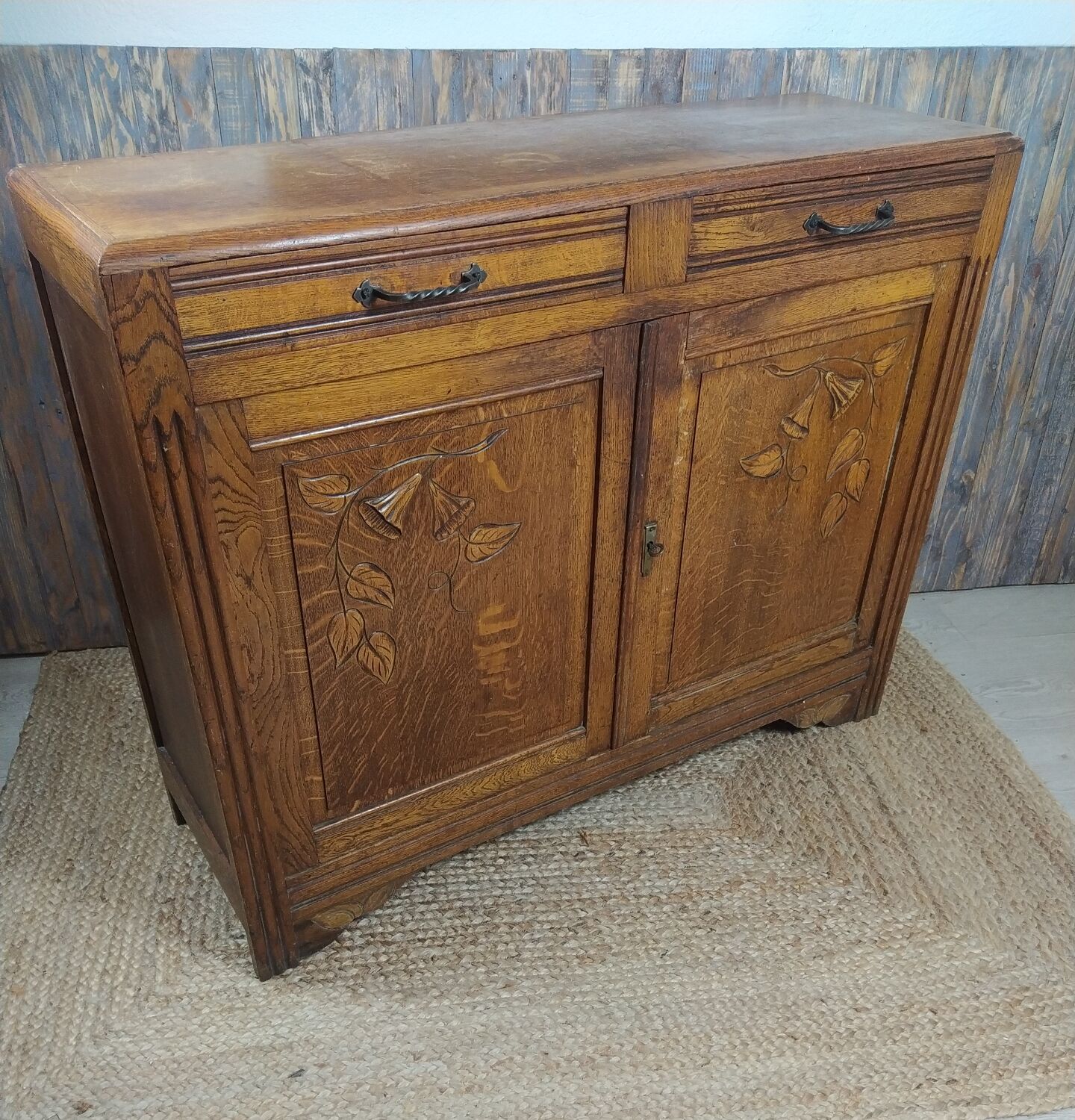 Low wooden sideboard