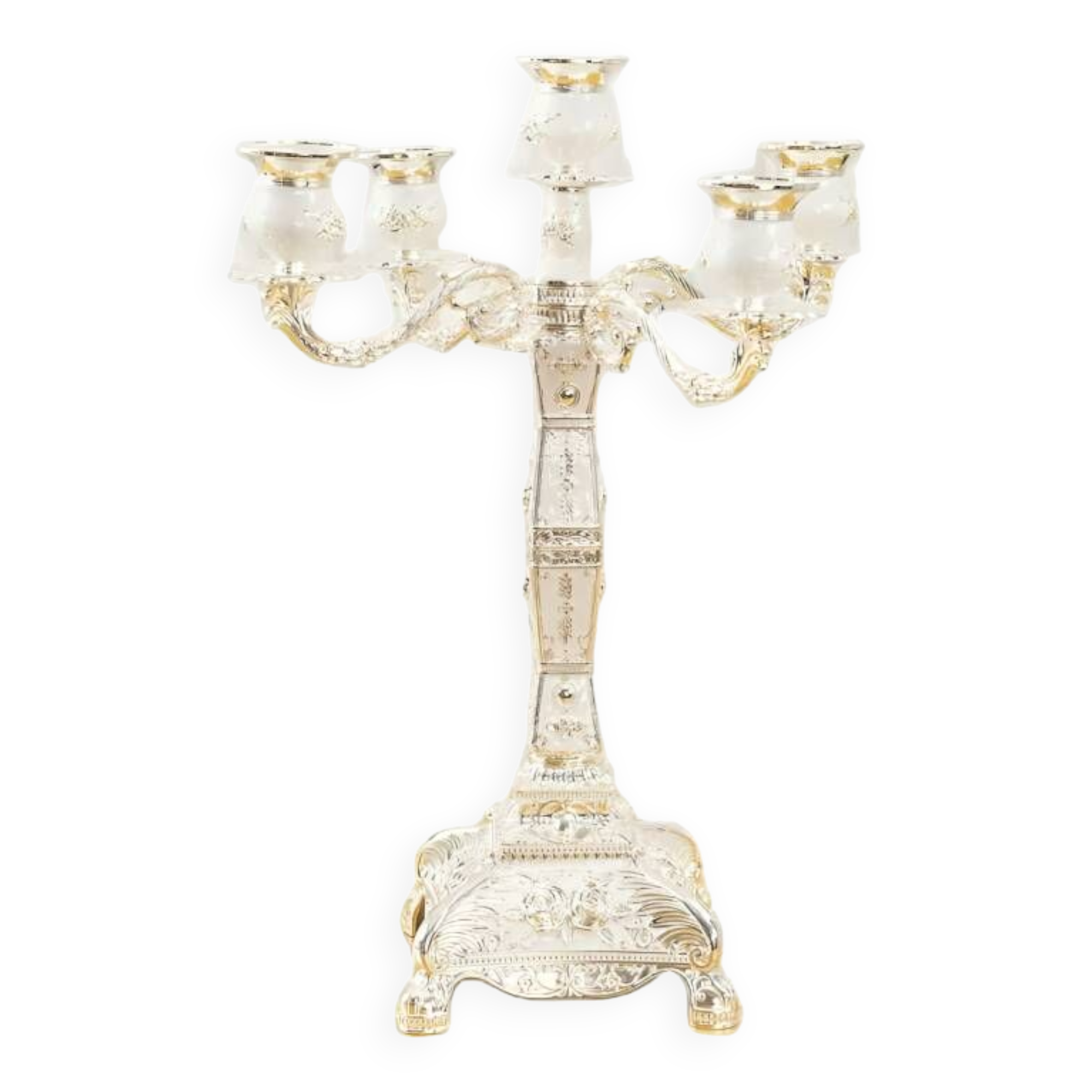 European 5-Head White Candle Holder, Home decor