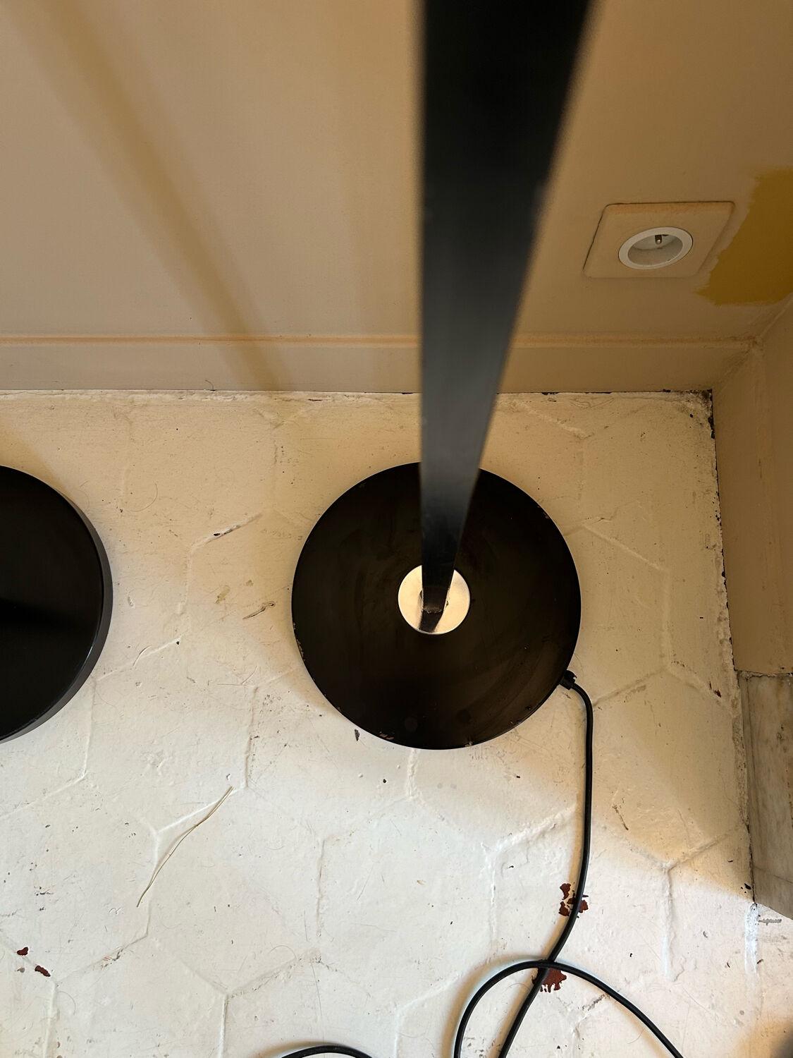 Pair of vintage geometric floor lamps model "206863" , Pierre Disderot for Glass and Light, France 1980