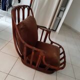 Rattan armchair from the 60s by Maugrion, Basset model