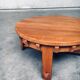 Brutalist Handcrafted Oak Coffee Table, Netherlands, 1950s