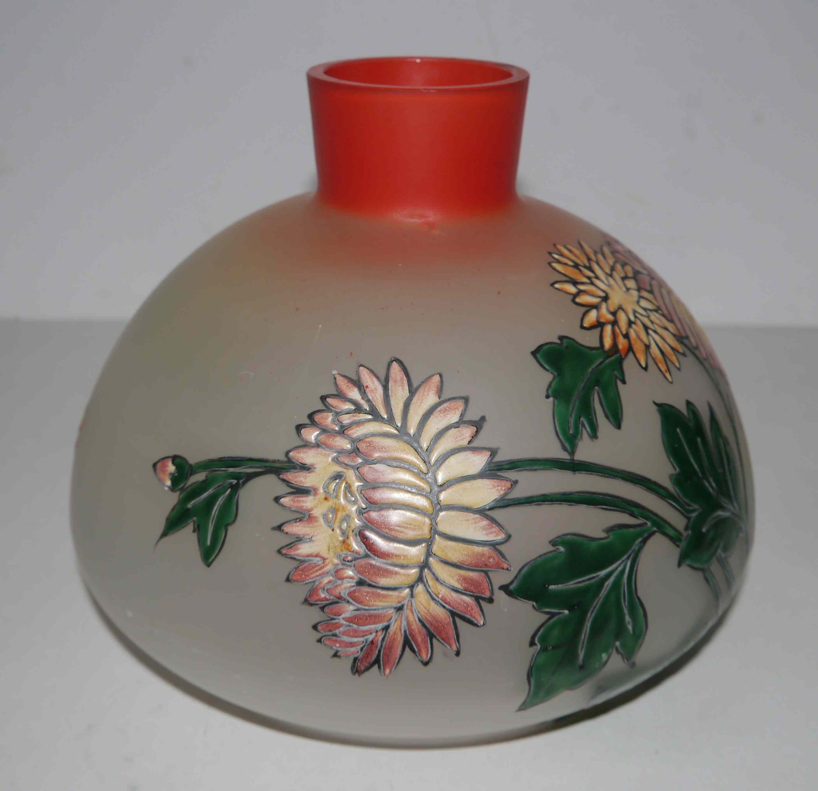 Art nouveau vase in enamelled glass