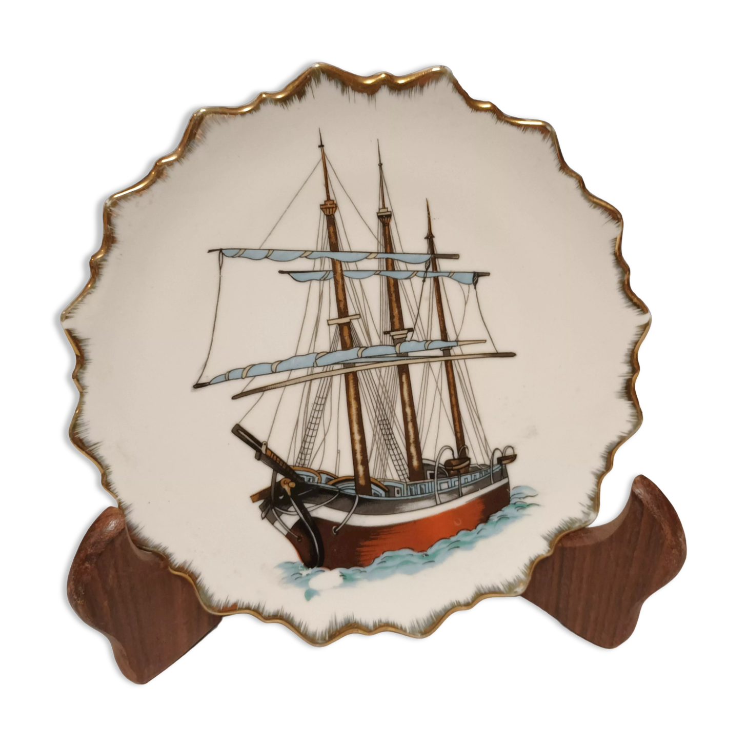Assiette décorative bateaux voilier