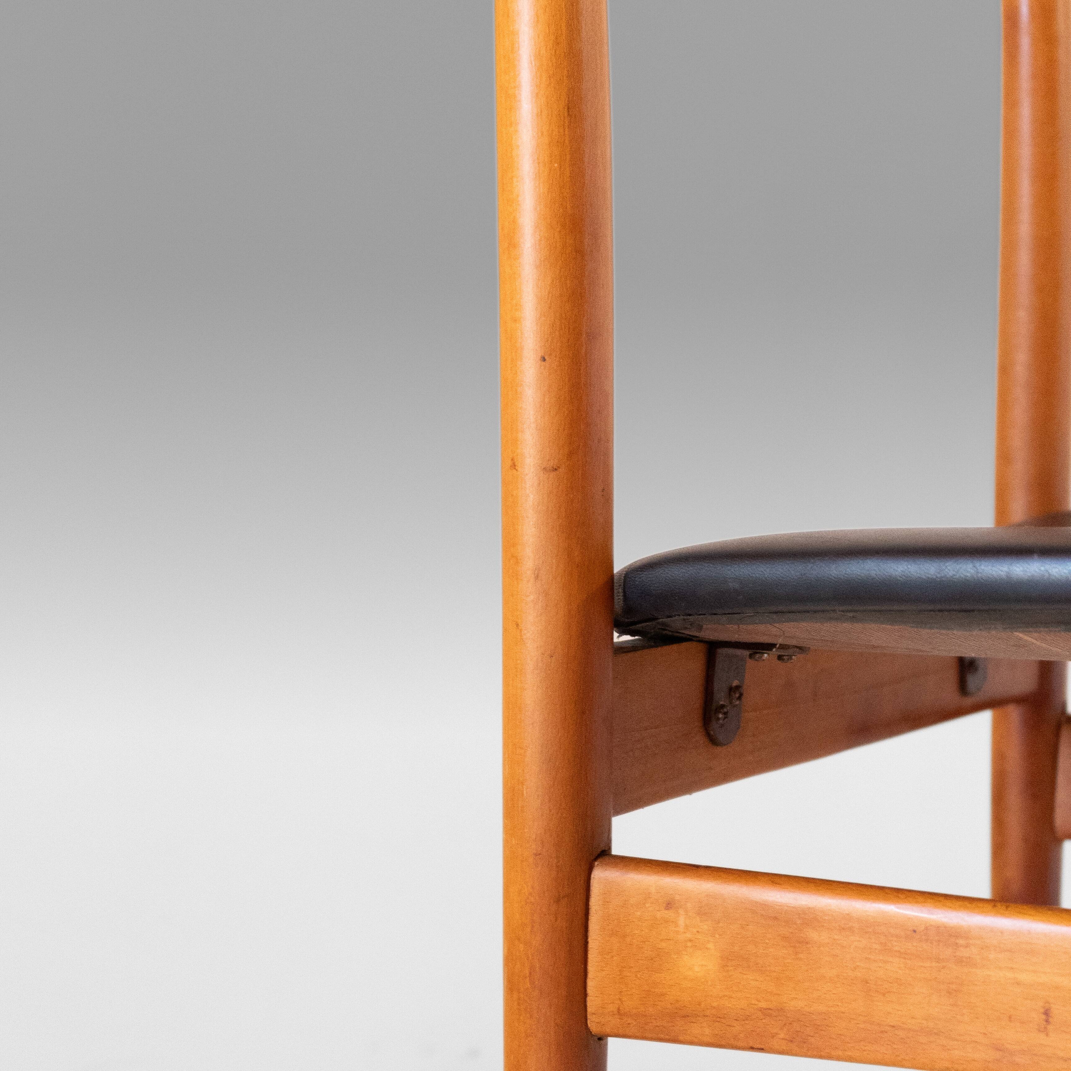 Vintage Italian Wood Dining Chairs by Passoni Udine