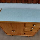 buffet bois massif, pieds compas