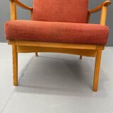 Scandinavian Beech Reclining Armchair, Sweden, 1950s
