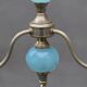 Turquoise opaline and vintage metal chandelier - 3 arms
