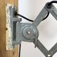 Industrial Black Enamel Scissor Wall Lamp, 1950s