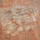 Set of 4 metal and wood school chairs, former Czechoslovakia, 1960.