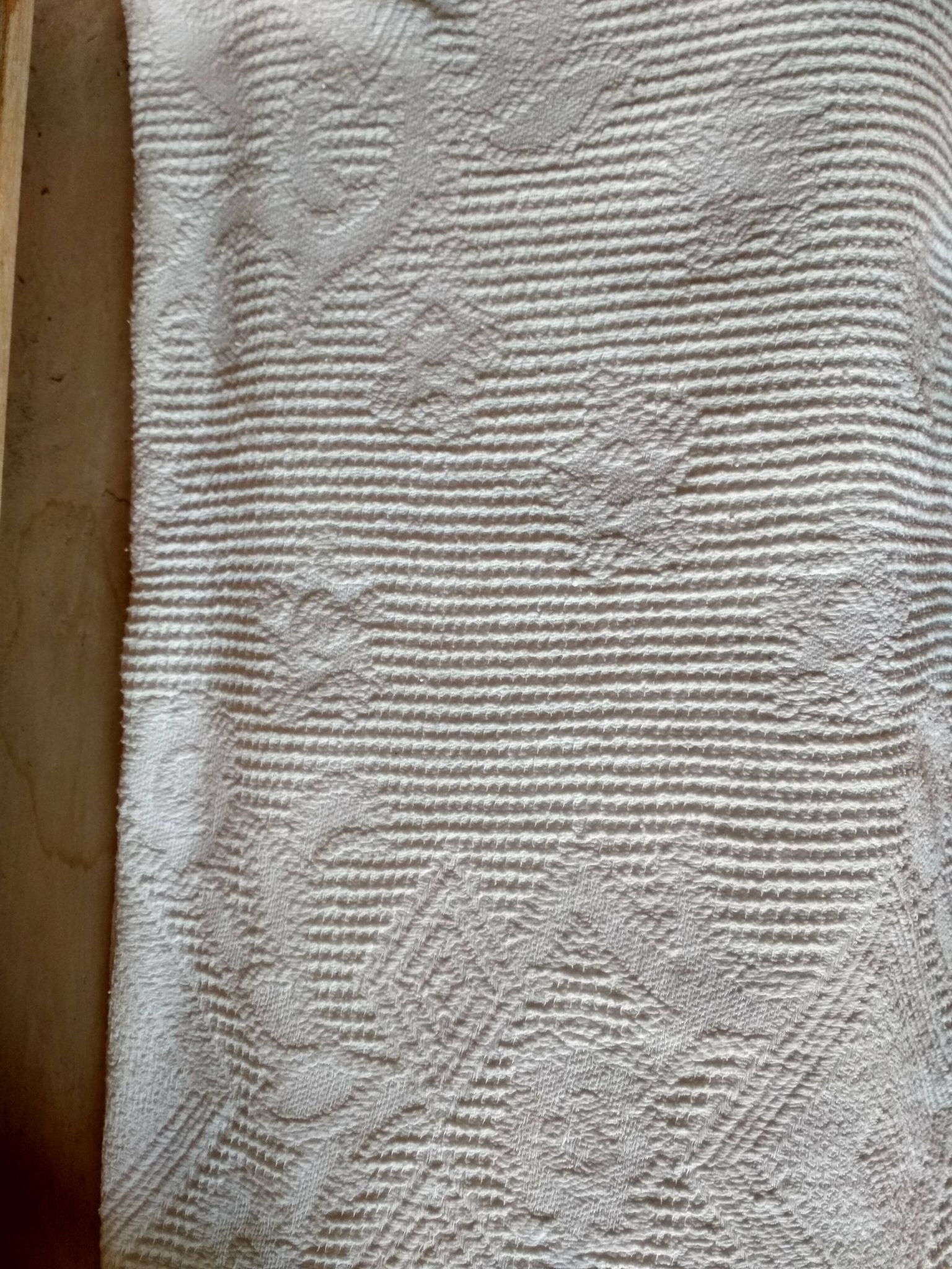Dessus de lit en coton blanc  tissé , lit 1 place
