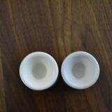 Flowered stoneware egg cups