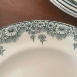 Set of 5 flat plates Terre de fer Longwy