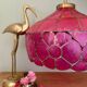Suspension abat-jour vintage en nacre rose