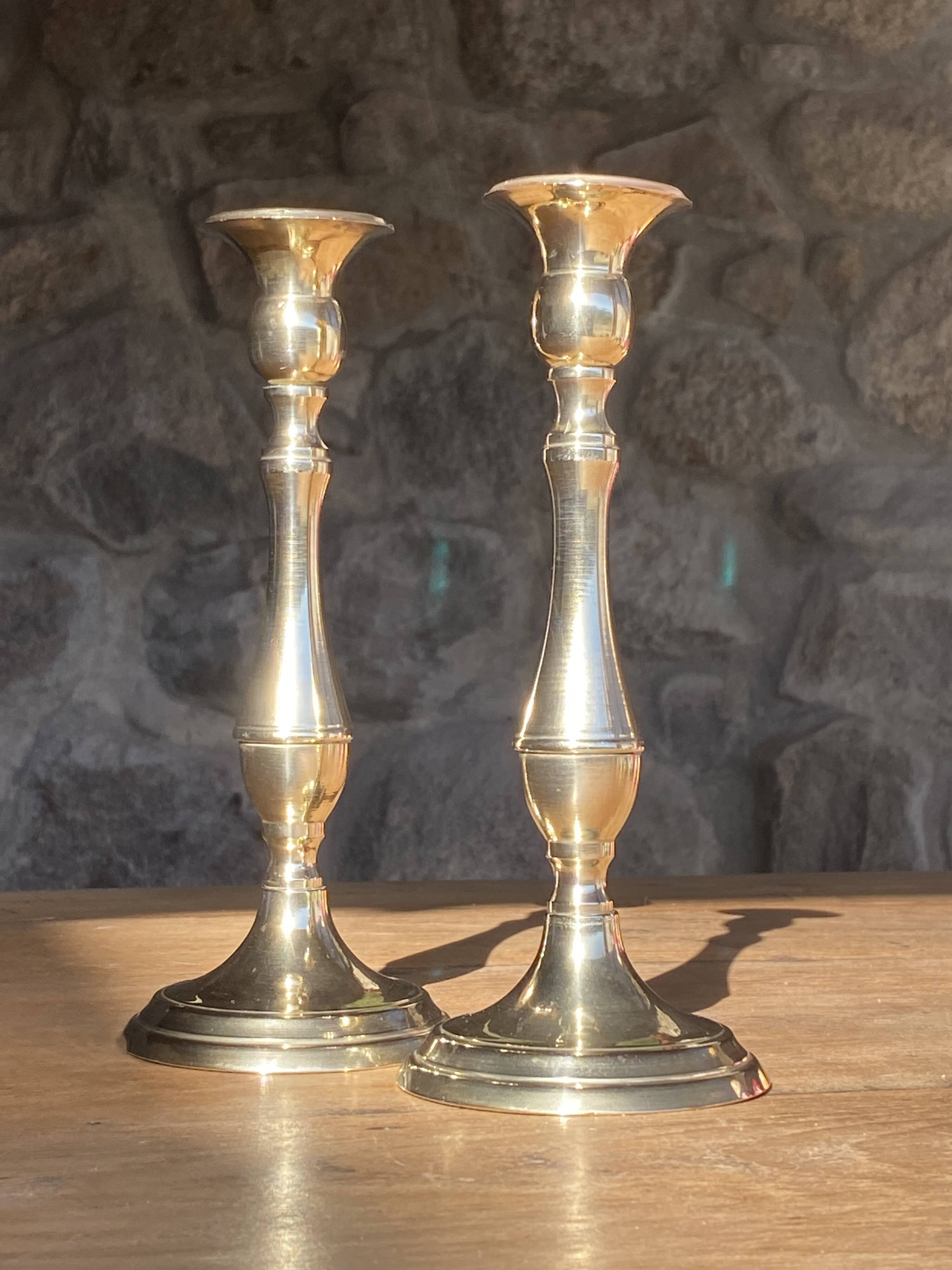 Pair of brass candlesticks
