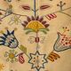 Large beige Indian rug with floral patterns 196x137.