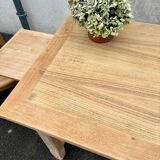 Raw wood farmhouse table