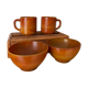 Vintage set of 2 Arcopal volcano mugs and bowls