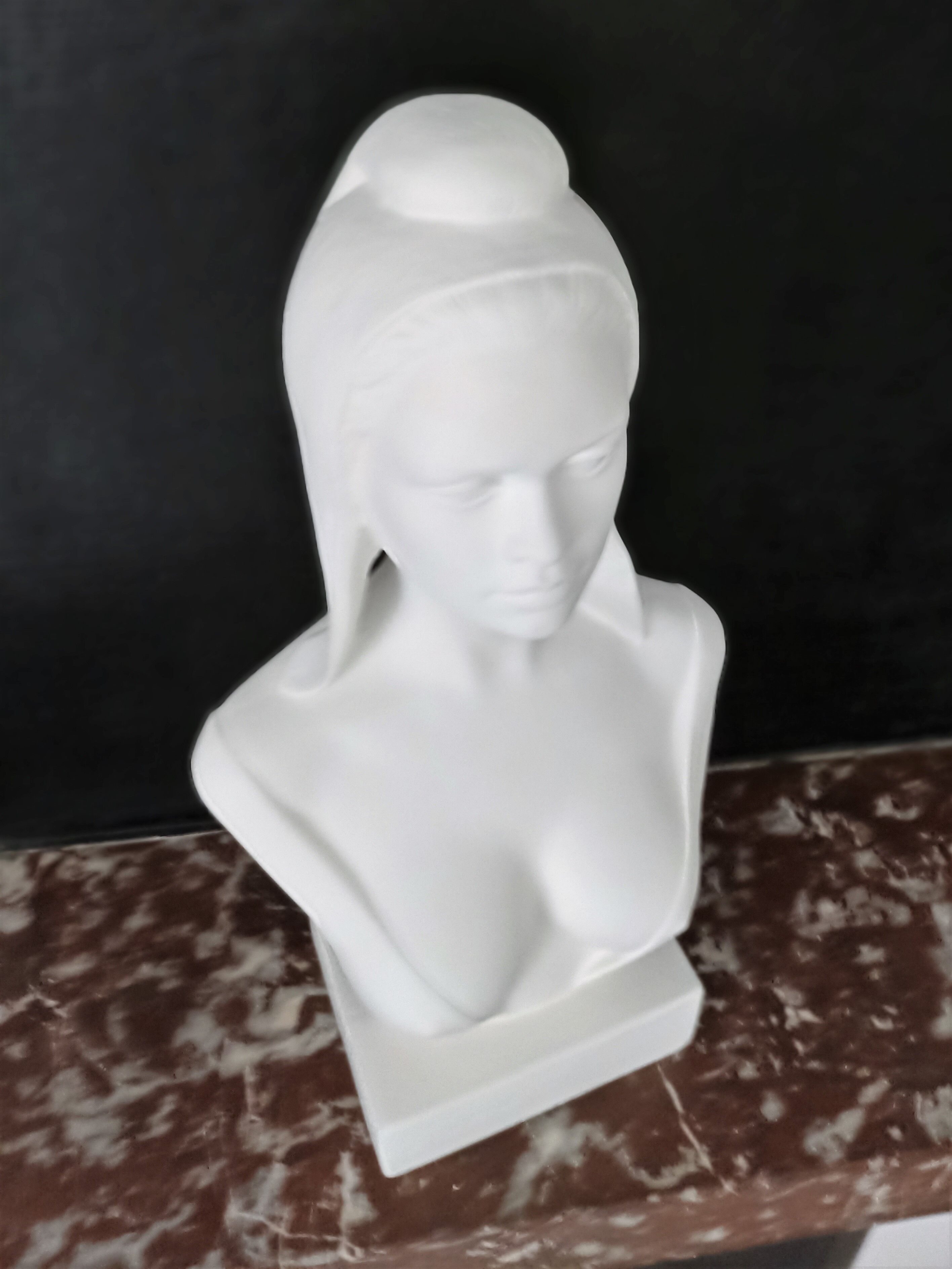 Large bust Marianne H:64cm B. Bardot in plaster