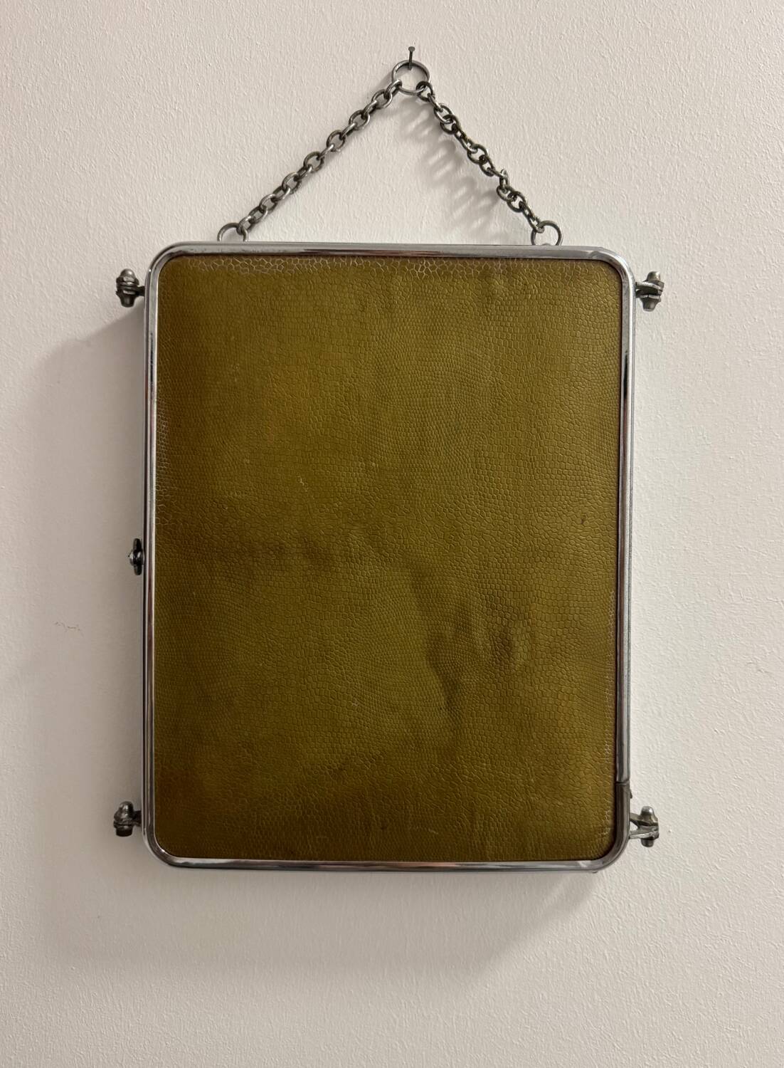 Bevelled triptych barber mirror from the 1950s.