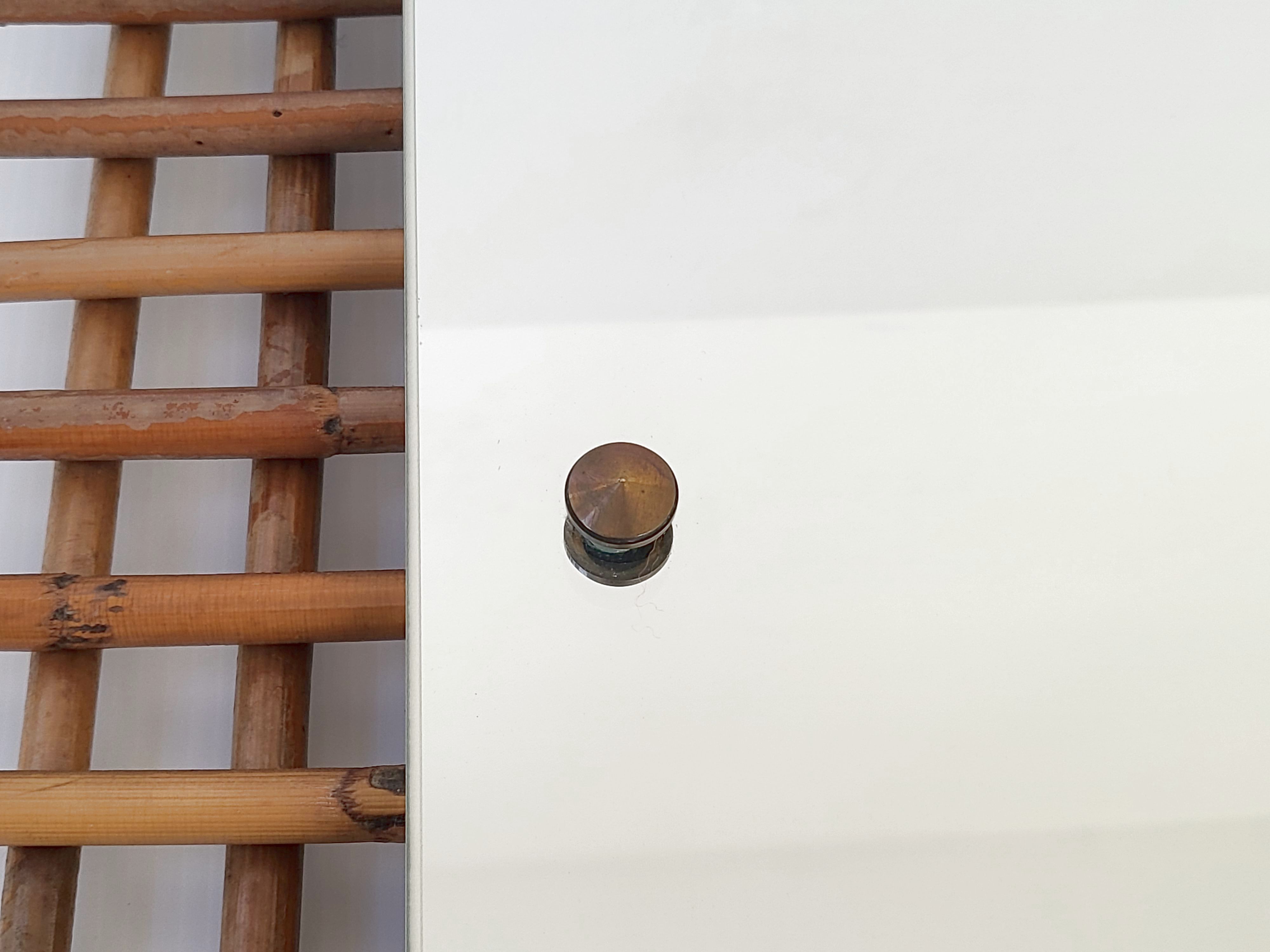 Mirror 65x51cm vintage rattan 1950