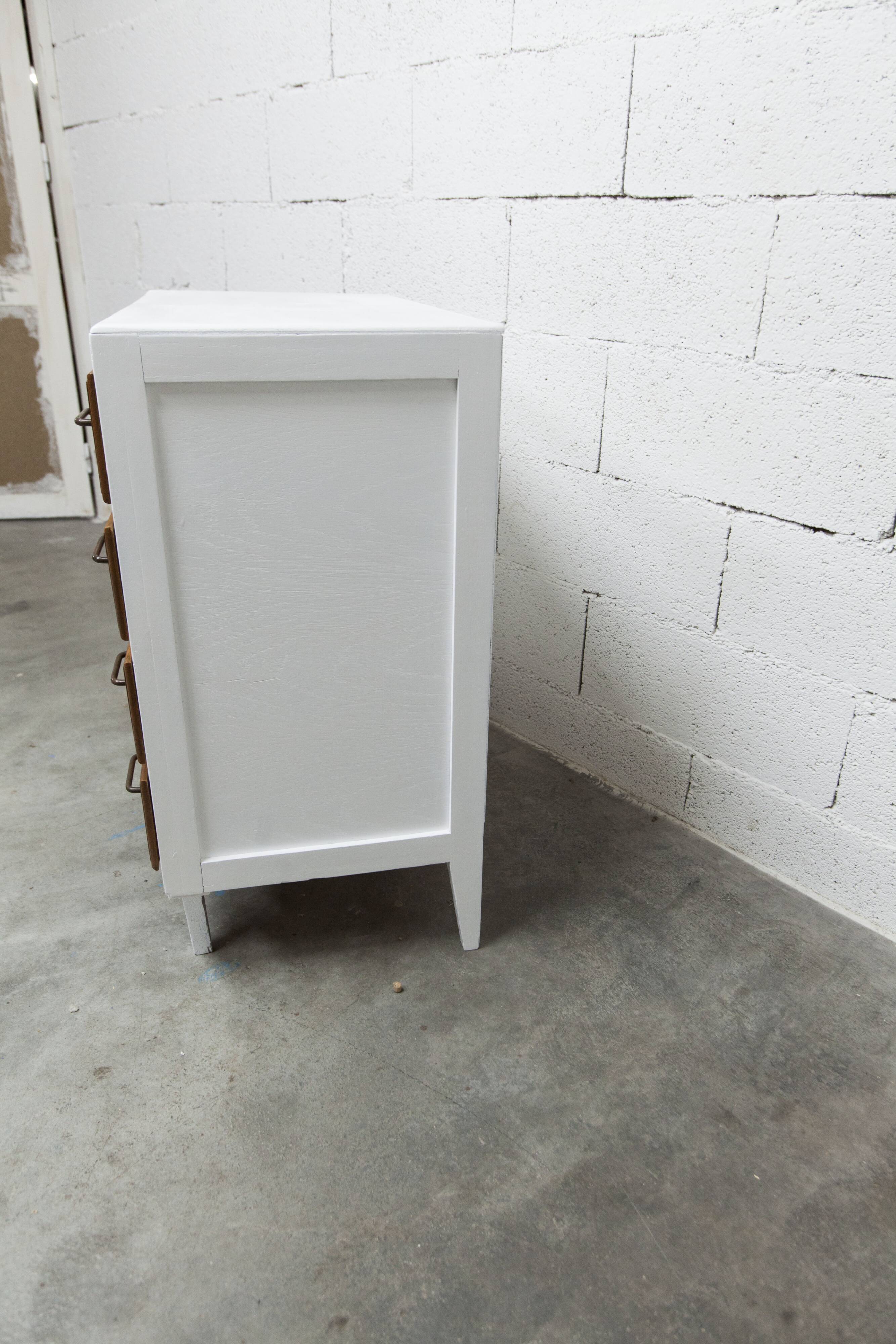 1960s chest of drawers with splayed legs and 4 drawers, refurbished