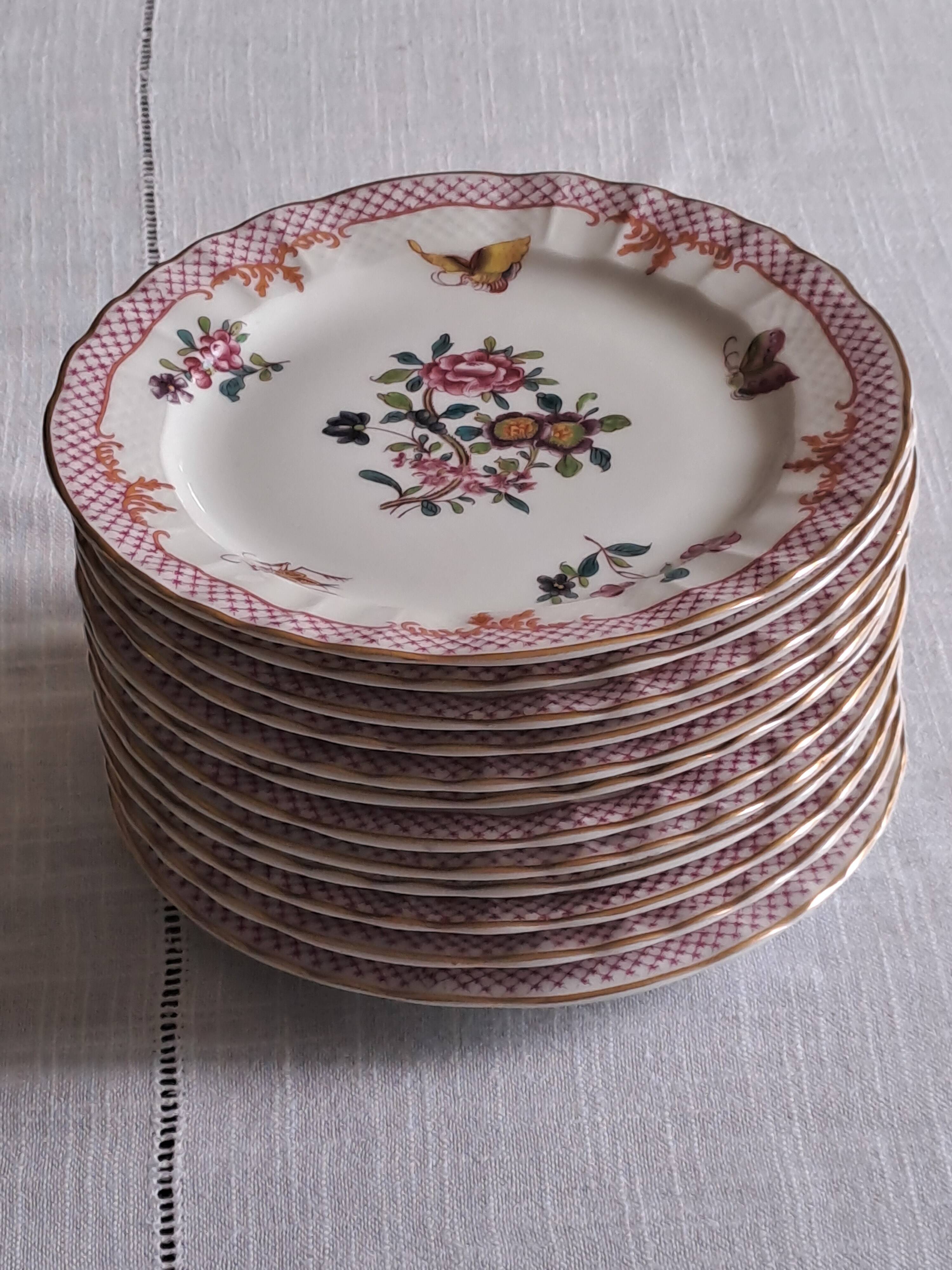Assiettes à dessert Bernardeaud Limoges _Compagnie des  Indes