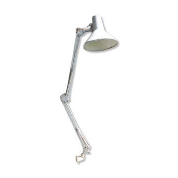 Old articulated workshop lamp in painted metal