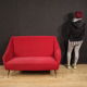 Italian sofa in red velvet from the 60s