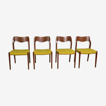 4 Scandinavian chairs by Niels O. Møller 1960 Denmark
