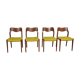 4 Scandinavian chairs by Niels O. Møller 1960 Denmark
