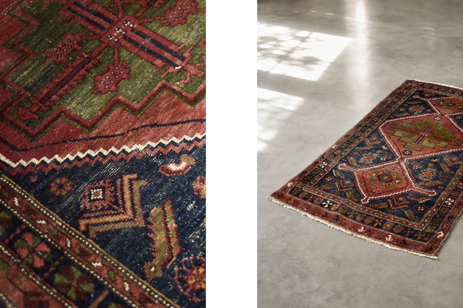 Vintage Handwoven Oriental Tribal Rug, 1940s