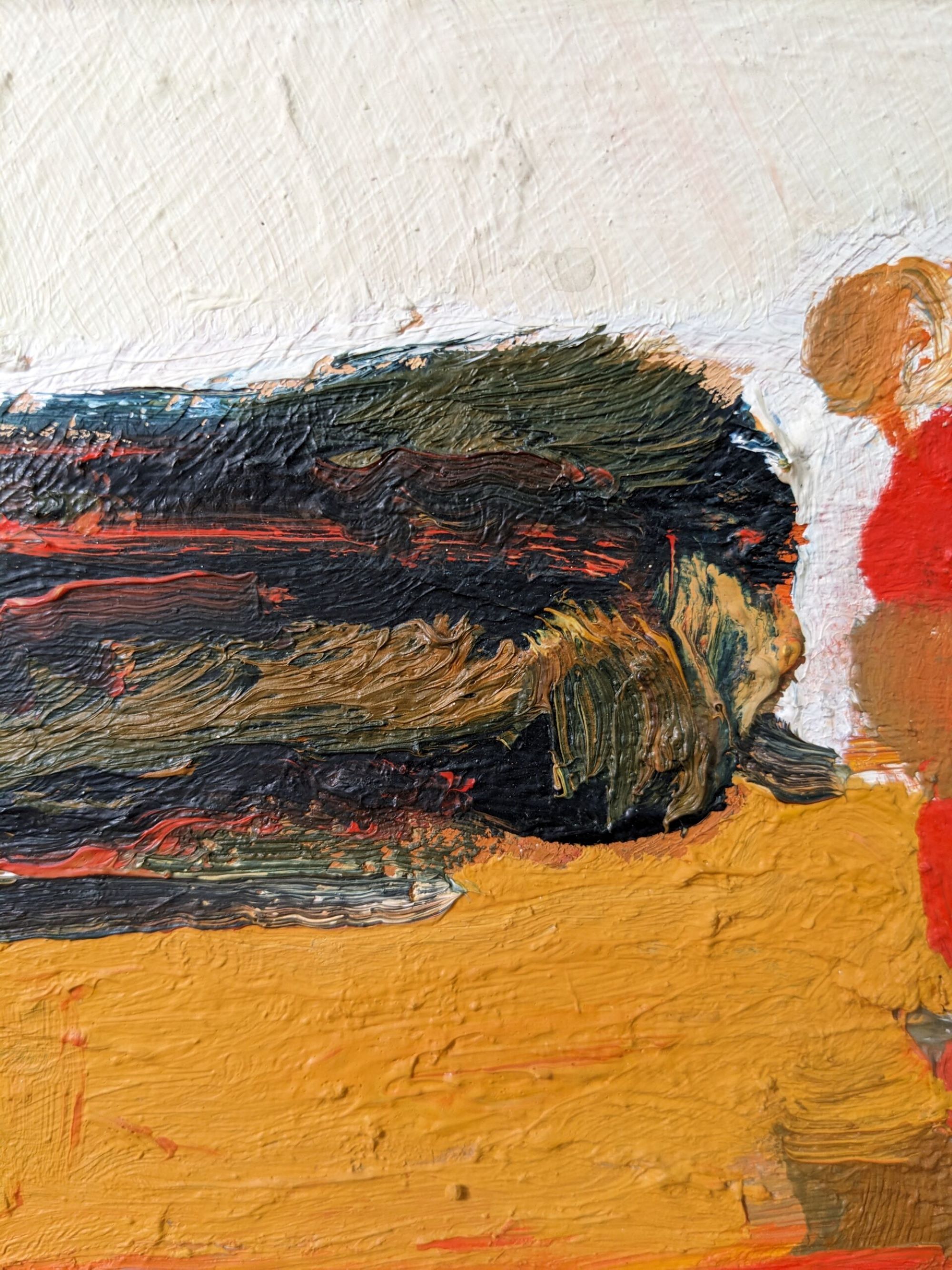 1965 Mid-Century Modern Swedish "Connection", Abstract Framed Oil Painting by Ivar Morsing